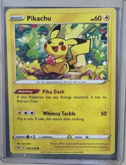 Pokemon TCG PIKACHU 52/196 Common Lost Origin - Image 1
