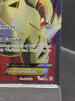 Pokemon TCG Tyranitar-EX Holo Full Art Ultra Rare Card Ancient Origins 91/98 - Image 4