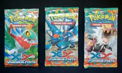 Pokemon TCG XY Furious Fists 2014 Booster Packs New Factory Sealed Lot Of 3 - Image 1
