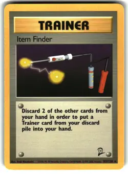 Item Finder 103/130 Rare Base Set 2 Pokemon LP - Image 1