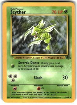 Scyther Unlimited 26/64 Rare Jungle Pokemon LP - Image 1