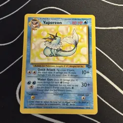 Vaporeon Pokemon TCG Jungle 28/64 Holo Rare English 1999 WOTC 80 HP - Image 1