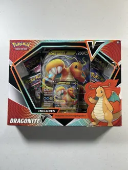 Pokemon TCG: Dragonite V Box New Factory Sealed W/Evolving Skies ***Damage*** - Image 1