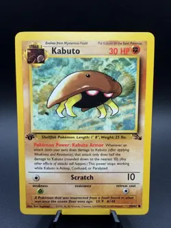 Kabuto 1st Edition #50/62 Fossil Pokemon TCG - Image 1