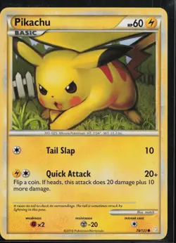 Pikachu 78/123 Common HeartGold & SoulSilver Pokemon Lightly Played - Image 1