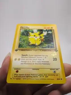 Pikachu [W Stamp] #60 First Edition Pokemon TCG Jungle 1999 - Image 3