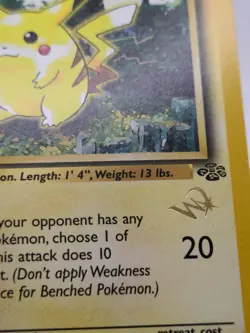 Pikachu [W Stamp] #60 First Edition Pokemon TCG Jungle 1999 - Image 4