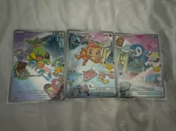 Pokemon First Partner Illustration Collection - Chimchar Turtwig Piplup Set - Image 1