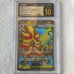 CGC Pristine 10 Mega Pyroar ex 097/083 Ninja Spinner Super Rare Holo JP 2026 - Image 1