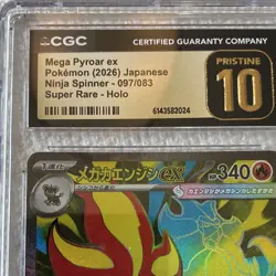 CGC Pristine 10 Mega Pyroar ex 097/083 Ninja Spinner Super Rare Holo JP 2026 - Image 3