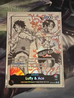 ST30-001 -Luffy & Ace Leader Alternate Art (Parallel) ENGLISH Full Art - Image 1