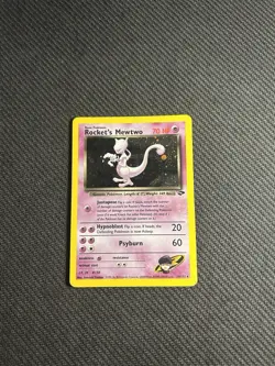 Pokemon TCG Rocket's Mewtwo 14/132 Gym Challenge Holo MP-/HP - Image 3
