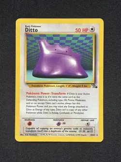 1999 Pokemon Fossil Ditto 18/62 Heavy play Vintage Card - Image 1