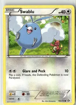 2013 BLACK & WHITE LEGENDARY TREASURES SWABLU 103/113 - Image 1