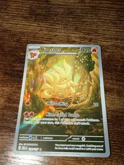 Pokemon TCG Ninetales Illustration Rare 199/197 SV03 Obsidian Flames Holo - Image 1