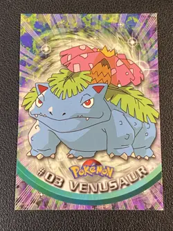 Venusaur #03 - 1999 Topps Pokemon TV Animation Series 1 - Black Logo - Regular - Image 1