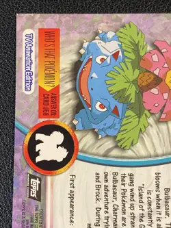 Venusaur #03 - 1999 Topps Pokemon TV Animation Series 1 - Black Logo - Regular - Image 2