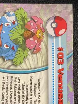 Venusaur #03 - 1999 Topps Pokemon TV Animation Series 1 - Black Logo - Regular - Image 3