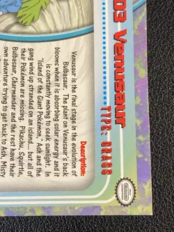 Venusaur #03 - 1999 Topps Pokemon TV Animation Series 1 - Black Logo - Regular - Image 4