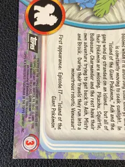 Venusaur #03 - 1999 Topps Pokemon TV Animation Series 1 - Black Logo - Regular - Image 5