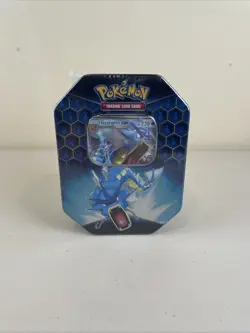 Pokemon TCG Hidden Fates Tin Gyarados GX Factory Sealed - Image 1