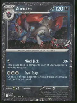 Pokemon Zoroark (White Flare Stamped) Rare 062/086 NM - Image 1
