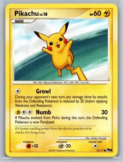 Pikachu 15/17 Common POP Series 9 Pokemon Near Mint - Image 1