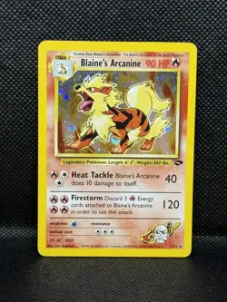 Pokemon TCG Blaine's Arcanine Gym Challenge 1/132 Holo Unlimited Holo Rare 🔥 - Image 1