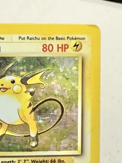 Raichu 14/102 Pokemon Base Set Unlimited Holo Rare TCG - Image 3
