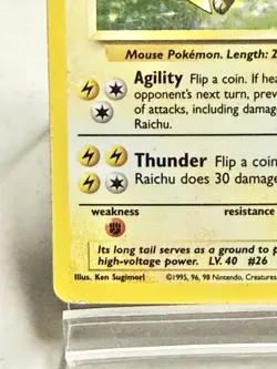 Raichu 14/102 Pokemon Base Set Unlimited Holo Rare TCG - Image 5