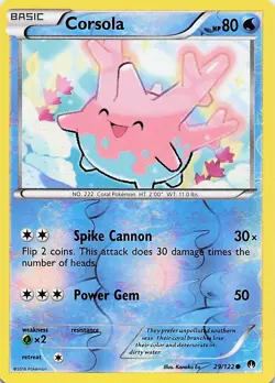 Corsola - Pokemon Reverse Holo Common 2016 BREAKpoint 29/122 NM - Image 1