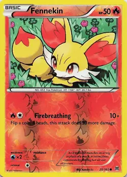Fennekin - 25/162 Reverse Holo Common 2015 BREAKthrough Pokemon NM - Image 1
