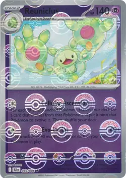 Reuniclus 039/086 Poke Ball Holo Black Bolt BLK English Pokemon Card NM - Image 1