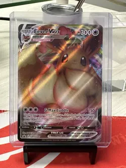 Eevee VMAX SWSH087 Black Star Promo Full Art Holo Pokemon TCG 2021 NM - Image 1