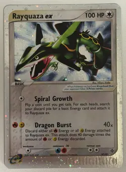 2003 POKEMON EX DRAGON #97 RAYQUAZA EX-HOLO NM-LP - Image 1