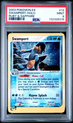 2003 POKEMON EX RUBY & SAPPHIRE #13 SWAMPERT-HOLO PSA 9 - Image 1