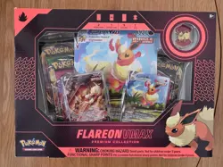 Pokemon TCG Flareon VMAX Premium Collection Box SWSH179 SWSH180 Evolving Skies - Image 1