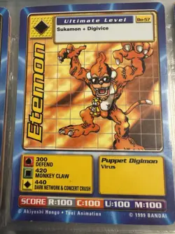 Digimon Card Etemon Puppet Digimon Ultimate Level Bandai 1999 - Image 1
