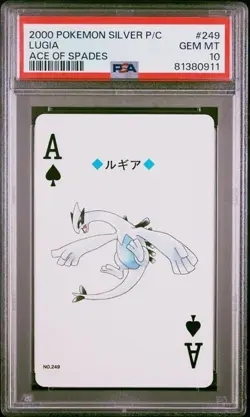 2000 Pokemon Silver Playing Card Lugia Ace of Spades PSA 10 Gem Mint Rare - Image 1