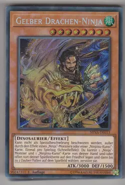 Yu-GI-OH Gelber Drachen Ninja Secret Rare SHVA-DE013 NEU! - Image 1