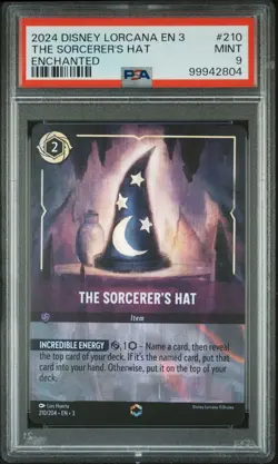 2024 DISNEY LORCANA EN 3-INTO THE INKLANDS ENCHANTED THE SORCERER'S HAT PSA 9 - Image 1