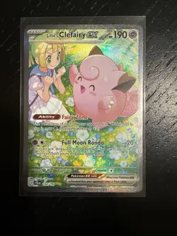 Lillie's Clefairy EX Pokemon Trading Card Full Art Holographic 184/159 - Image 1