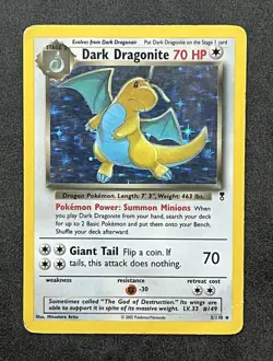2002 Pokemon TCG Dark Dragonite 5/110 Legendary Collection Holo Rare Card - Image 1