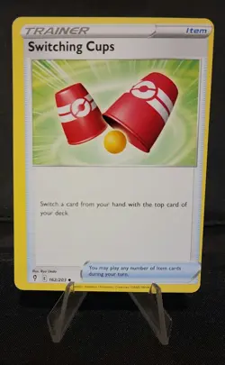 Heavily Off-Centered Switching Cups 162/203 Evolving Skies Pokemon Error Card - Image 1