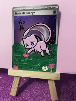 Pokemon Mew Custom Painted Card FanArt By AstroKardz 1/1 - Image 1