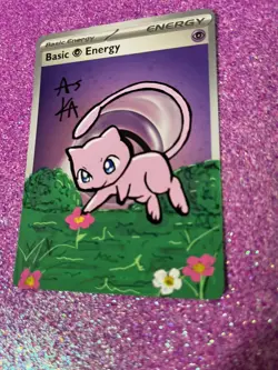 Pokemon Mew Custom Painted Card FanArt By AstroKardz 1/1 - Image 2