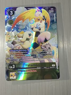 Digimon card game Patamon BT14-033 box topper - Image 1