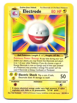 Electrode 25/130 Rare Base Set 2 Pokemon MP - Image 1