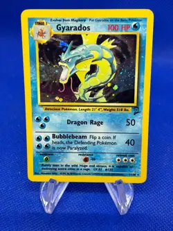 VTG 2000 Pokemon Base Set 2 Gyarados 7/130 Holo Rare MP - Image 1