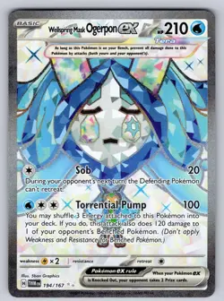 Wellspring Mask Ogerpon ex 194/167 Holo Twilight Masquerade Pokemon NM - Image 1